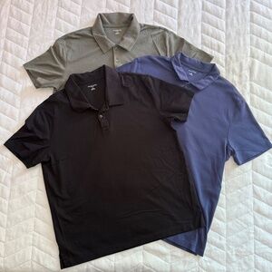 Like New 3 Saks Fifth Avenue Men Polo shirts L Soft Ultralux cotton